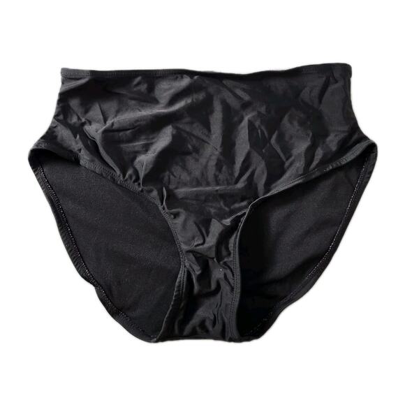 SPANX Assets Swim Briefs Size XL Jet Black Full Coverage Tummy Taming Power - Picture 1 of 5